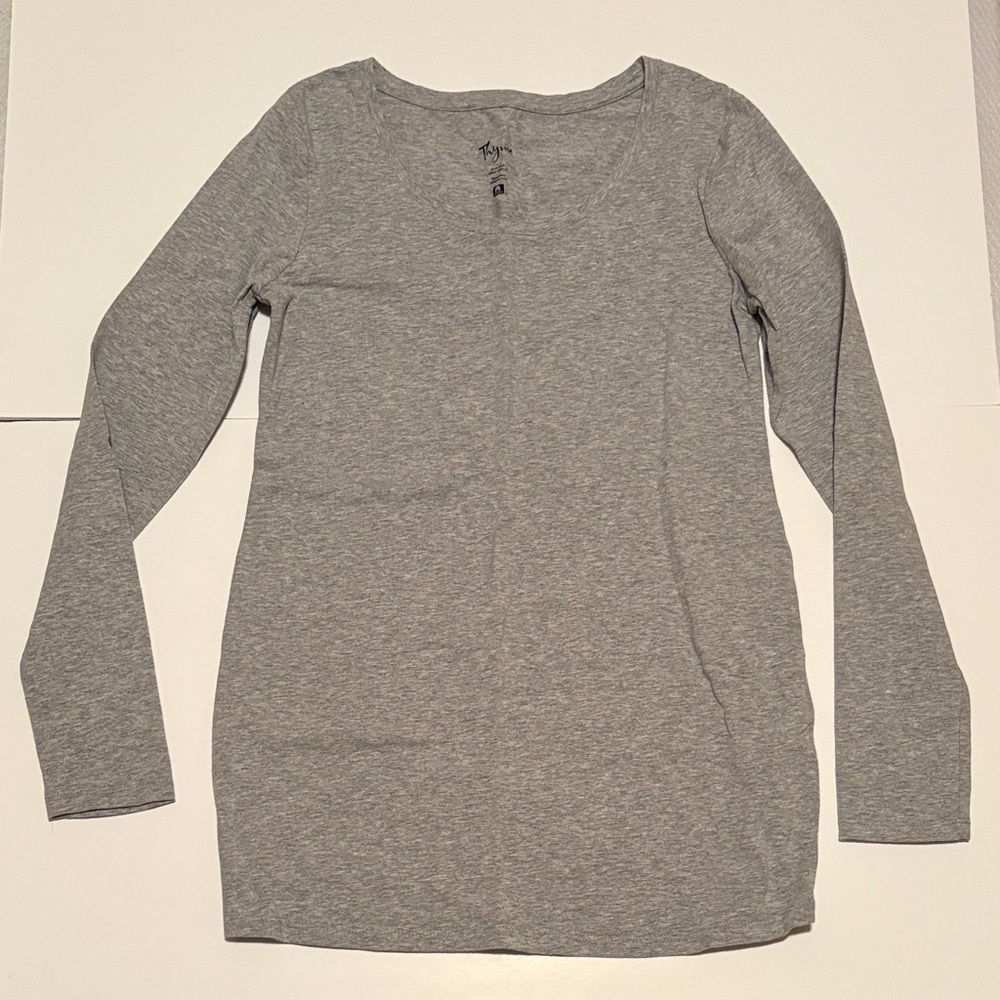 Gray Long Sleeve Maternity Top